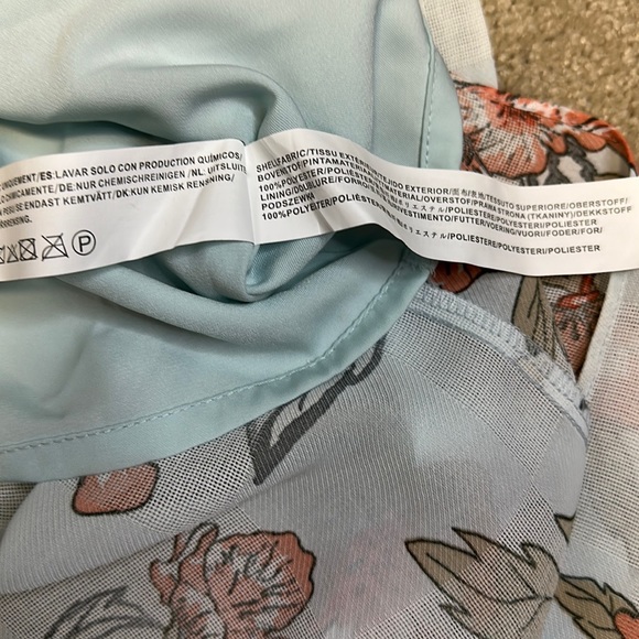 J.O.A. Light blue & coral floral midi dress S - Picture 11 of 13